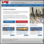 Screen shot of the Valley Fasteners website.