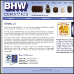 Screen shot of the BHW Ceramics Ltd website.
