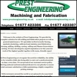 Screen shot of the Prest Engineering website.