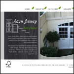 Screen shot of the Acorn Joinery website.