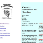 Screen shot of the Coventry Boatbuilders & Chandlery website.