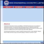 Screen shot of the Midd Engineering (Coventry) Ltd website.