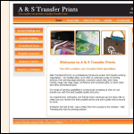 Screen shot of the A & S Transfer Prints website.