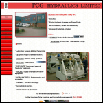 Screen shot of the PCG Hydraulics Ltd website.