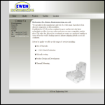 Screen shot of the Ewen Engineering Ltd website.