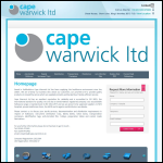 Screen shot of the Cape Warwick Ltd website.