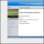 Screen shot of the Turnstile Systems (2000) Ltd website.