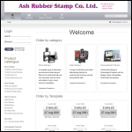 Screen shot of the Ash Rubber Stamp Co Ltd website.