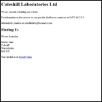 Screen shot of the Coleshill Laboratory Ltd website.