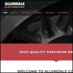 Screen shot of the Allendale Components website.