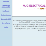 Screen shot of the MJG Electrical Controls website.