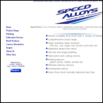 Screen shot of the Speed Alloys Ltd website.