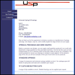 Screen shot of the Universal Spring & Pressings Ltd website.