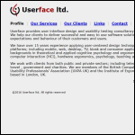 Screen shot of the Userface Ltd website.