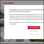 Screen shot of the Solarlux Systems Ltd website.
