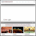 Screen shot of the Architectural FX (Lighting) Ltd website.