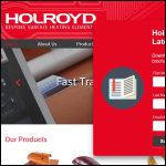 Screen shot of the Holroyd Components Ltd website.