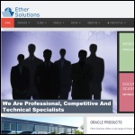 Screen shot of the Ether Solutions Ltd website.