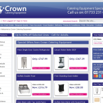 Screen shot of the Crown Catering Equipment website.