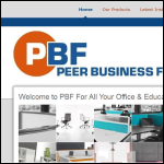 Screen shot of the Peer Business Furniture website.