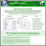 Screen shot of the Environmental Science Ltd website.