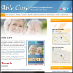 Screen shot of the Able Care Ltd website.