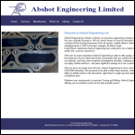 Screen shot of the Abshot Engineering Ltd website.