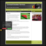 Screen shot of the Cornwall Snooker Services website.