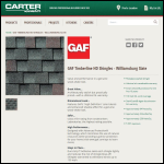 Screen shot of the Carter Insulation Services Ltd website.