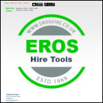 Screen shot of the Eros Hire Tools Ltd website.