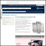 Screen shot of the Electrolux Commercial Refrigeration website.
