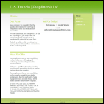 Screen shot of the D S Francis (Shopfitters) Ltd website.
