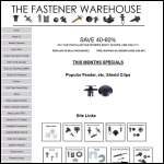 Screen shot of the Fasteners Warehouse, The website.