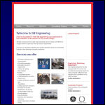 Screen shot of the G & B Engineering Ltd website.