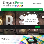 Screen shot of the Greycot Press website.