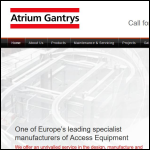 Screen shot of the Atrium Gantrys Maintenance Ltd website.