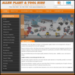 Screen shot of the Allen Plant & Tool Hire website.