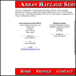 Screen shot of the Arran Haulage Services Ltd website.