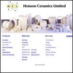 Screen shot of the Henson Ceramics Ltd website.