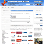 Screen shot of the Heating Replacement Parts & Controls Ltd website.