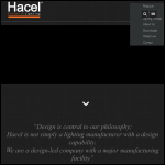 Screen shot of the Hacel Lighting Ltd website.