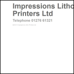 Screen shot of the Impressions Litho Printers website.