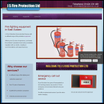 Screen shot of the JS Fire Protection Ltd website.