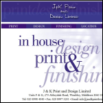Screen shot of the JK Print & Design Ltd website.