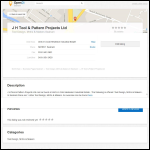 Screen shot of the JH Tool & Pattern Projects Ltd website.