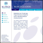 Screen shot of the Klinge Chemicals Ltd website.