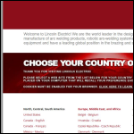 Screen shot of the Lincoln Electric (UK) Ltd website.
