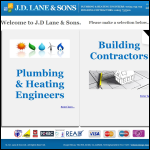 Screen shot of the JD Lane Ltd (Plumbing Building & Web) website.