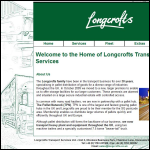 Screen shot of the Longcrofts Transport Services website.