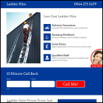 Screen shot of the Ladder Hire Co website.
